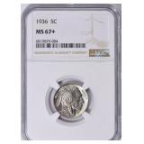 $3,000 NGC Guide: 1936 Buffalo Nickel NGC MS-67+
