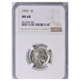 $25,000 NGC Guide: 1935 Buffalo Nickel NGC MS-68
