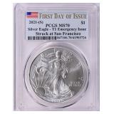 2021-(S) $1 Silver Eagle Type 1 PCGS MS-70