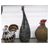 Hen and Two Roosters