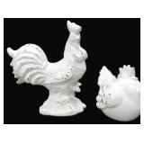 Glazed Terracotta Rooster and Hen