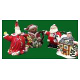 Four (4) Christmas Tea Pots