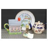 Tea Pots, Texas Plate and Cookie Stamp