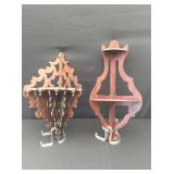 Decorative wooden corner display shelves