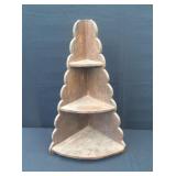 Standing wooden corner curio shelf