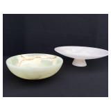 Alabaster pedestal bowl lot