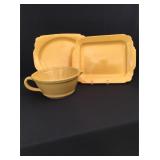 Buffalo Swamp pottery bowl and yellow platters
