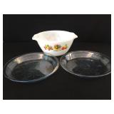 Vtg Rooster Fire-King milk glass bowl mixed lot