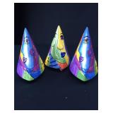 Three cubist style storage dishes