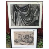 Charcoal & eraser mixed art lot