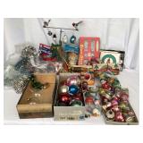 Vintage Christmas ornament and garland lot
