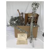 Vintage Aluminum & Wooden Christmas tree