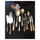 Sterling flatware and serving lot