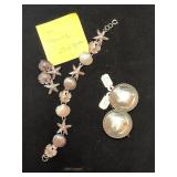 Sterling bracelet set and knobs lot