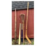 Vintage sport memorabilia stick lot
