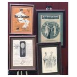 Vintage tennis sports memorabilia framed