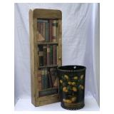 Hand painted trashcan & wall box