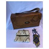 Leather embossed box purse mixed lot