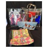 Unique fabric and plastic bags lot