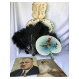 Vintage hand fan lot