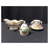 France Limoges sugar bowl, gold accent china