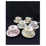 Golden Crown E&R Bouquet Of The Month tea cups