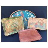 Assorted wooden tray lot