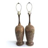 Matching mauve and brown lamps