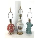 Three decorative lamps