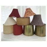 Nine large lampshades
