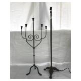 Cast iron lamp and cast iron candle holder