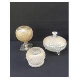 Diamond Cut glass candy dish plus