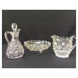 Geometric cut glass pieces