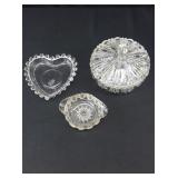 Assorted cut glass dishes