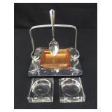 Cambridge & Krome Kraf amber salt dish plus