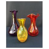 Multicolored crackle glass lot