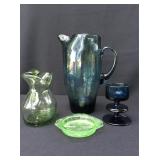Handblown pitchers, Wedgwood glass lot