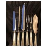 Sterling handled serving pieces.