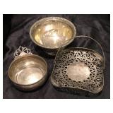 Sterling serving dish mixed lot