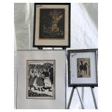 Sam Robinson 1937 black and white mixed art lot