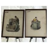 Hand colored lithograph mixed lot