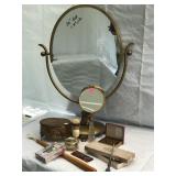 Vintage mirror and Elgin American beauty mixed lot