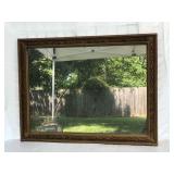 Gold wheat wooden bordered mirror