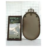 Ornate oval mirror mixed lot