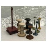 Vintage wooden hat display lot