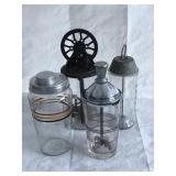 Vintage pharmacy glass containers with lids