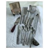 Stainless steel utensils and serving lot