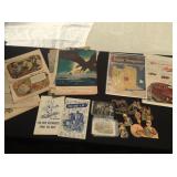 Vintage advertising and military paper lot