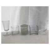 Large glass vase/flower frog lot