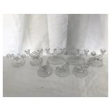 Crystal and glass candle holders